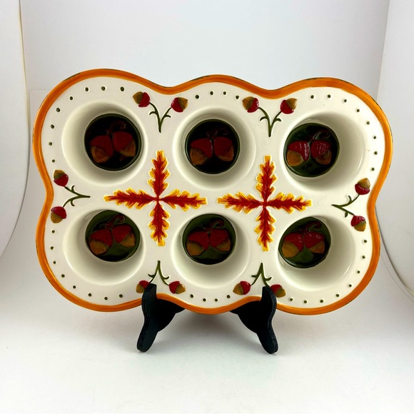 Temptations Other - Temptations by Tara Fall Harvest 6 Cupcake Muffin Pan Bakeware Acorn Leaves Fall